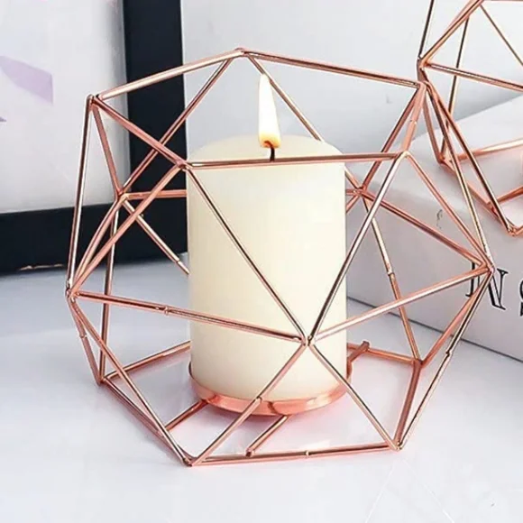 NWOT Metal Candle Holder in Rose Gold - Picture 11 of 12